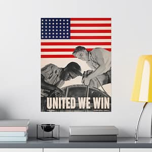 17016134891867548086_2048.jpeg United We Win - War Manpower Commission - Howard Liberman (1943) - Patriotic WWII Poster Print