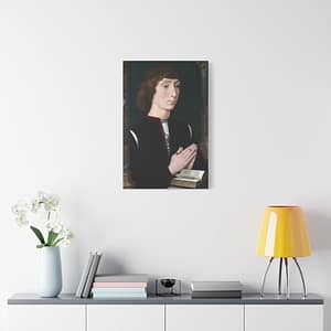 11727764868452308573_2048.jpeg Portrait of a Young Man at Prayer – Hans Memling (c. 1485-1490) – Renaissance Canvas Print