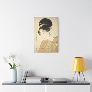 14106285228383447020_2048.jpeg Woman Holding a Round Fan - Kitagawa Utamaro (c. 1792-1802) - Japanese Woodblock Canvas Print