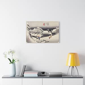 16607484574118277043_2048.jpeg Evening Snow at Kanbara β Utagawa Hiroshige (1833) β Japanese Woodblock Canvas Print