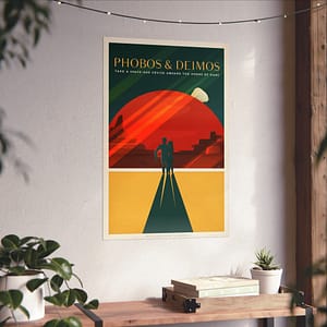 17085748020314881709_2048.jpeg Phobos and Deimos - Take a Space-Age Cruise Aboard the Moons of Mars - NASA Travel Ad (2015) - Space Age Poster Print