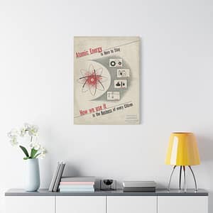 2068437754891538127_2048.jpeg Atomic Energy Is Here to Stay – U.S. Government (c. 1950s) – Atomic Age Canvas Print
