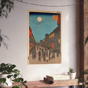 4331639521710078712_2048.jpeg Night View of Saruwaka-machi (Saruwaka-machi Yoru no Kei) - Utagawa Hiroshige (1856) - Japanese Woodblock Poster Print