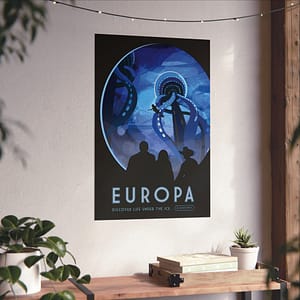 4704015925211095726_2048.jpeg Europa - Discover Life Under the Ice - NASA Travel Ad (2016) - Space Age Poster Print