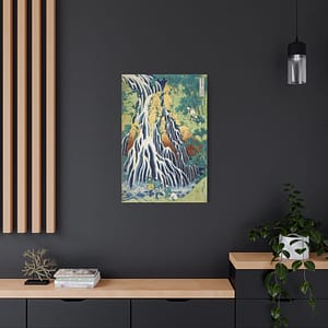 4935874226101380363_2048.jpeg Pilgrims at Kirifuri Waterfall on Mount Kurokami in Shimotsuke Province - Katsushika Hokusai (c. 1831-32) - Japanese Woodblock Canvas Print
