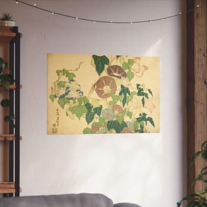 5351144249646459783_2048.jpeg Morning Glories and Tree Frog - Katsushika Hokusai (c. 1833-34) - Japanese Woodblock Poster Print