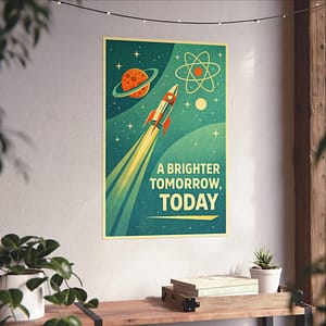 8619091455775977716_2048.jpeg A Brighter Tomorrow, Today – LUNE Original – Atomic Age Poster Print