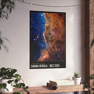9144289625921254137_2048.jpeg Carina Nebula - NIRCam Compass Image - NASA James Webb Space Telescope - Space Age Poster Print