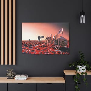 12619184384060717961_2048.jpeg Astronauts Approach Viking 2 - NASA, Pat Rawlings (1991) - Space Age Canvas Print