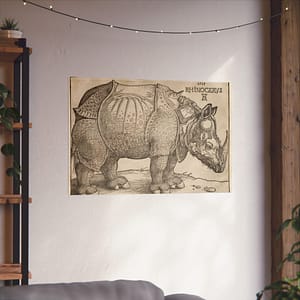 13188200436233501262_2048.jpeg Rhinoceros - Albrecht Dürer (1515) - Renaissance Poster Print