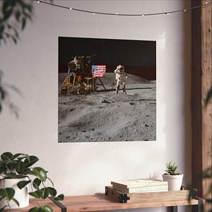 14575073476948279409_2048.jpeg Astronaut John W. Young on the Moon - Apollo 16 Mission - NASA (1972) - Space Age Poster Print