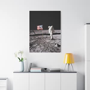 16774822346089730497_2048.jpeg Buzz Aldrin on the moon beside the US Flag - Apollo 11 Mission - NASA (1969) - Space Age Canvas Print
