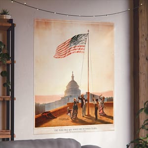 2012902510443964536_2048.jpeg The Flag That Waved One Hundred Years - E.P. & L. Restein (1876) - Patriotic Poster Print