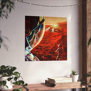 5829113837162163411_2048.jpeg Astronauts Walking on Mars During a Dust Storm - NASA, Paul DiMare (1989) - Space Age Poster Print