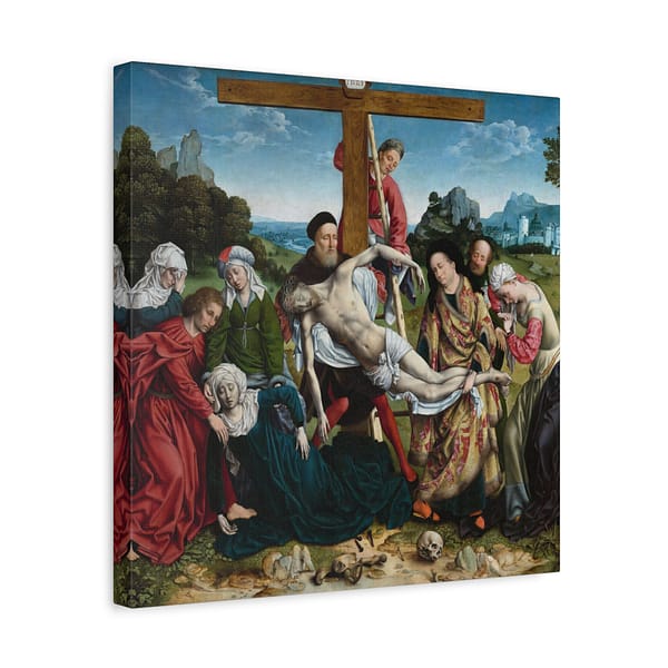 10044121265390222997_2048-1.jpeg The Descent from the Cross – Joos van Cleve (c. 1518-1520) – Renaissance Canvas Print