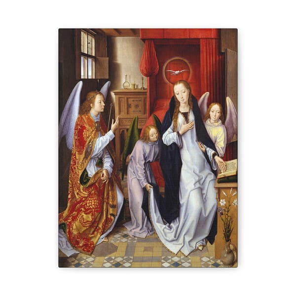 10248137541494073258_2048-1.jpeg The Annunciation – Hans Memling (c. 1480s) – Renaissance Canvas Print