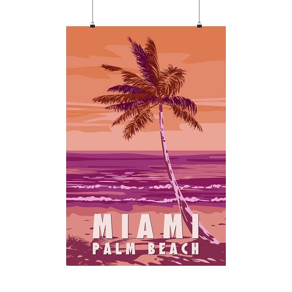 10793898896850971964_2048-1.jpeg Miami, Florida - LUNE Original - Vintage Style Travel Poster Print