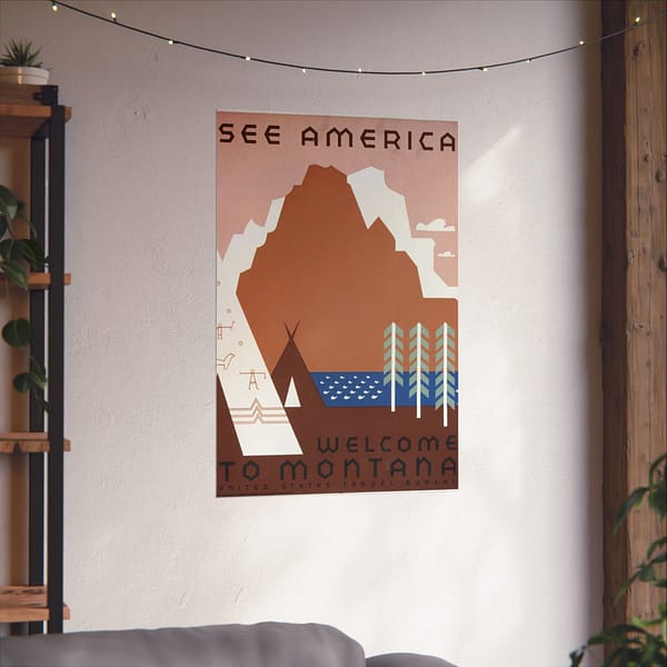 11158089109354676725_2048-1.jpeg See America: Welcome to Montana – Works Progress Administration (c. 1930s) – Vintage Travel Poster Print