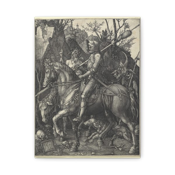 11308735759646220174_2048-1.jpeg Knight, Death, and the Devil – Albrecht Dürer (1513) – Renaissance Canvas Print