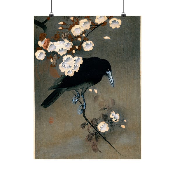 11542433454656033761_2048-1.jpeg Crow and Blossom – Ohara Koson (c. 1910) – Japanese Woodblock Poster Print