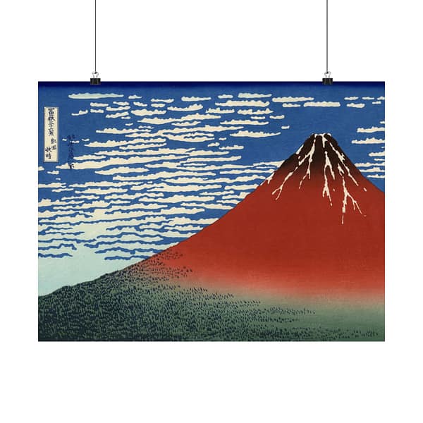 11799078633728299111_2048-1.jpeg Red Fuji (South Wind, Clear Sky) – Katsushika Hokusai (c. 1830-32) – Japanese Woodblock Poster Print
