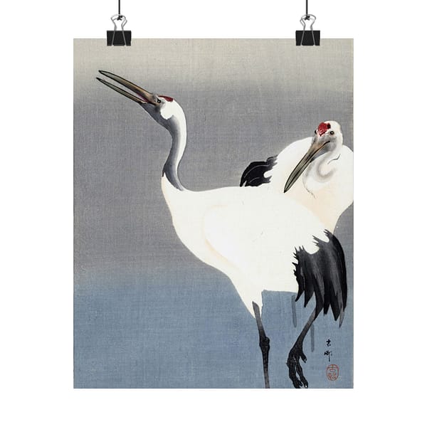 12355254579940254340_2048-1.jpeg Two Cranes – Ohara Koson (c. 1910) – Japanese Woodblock Poster Print