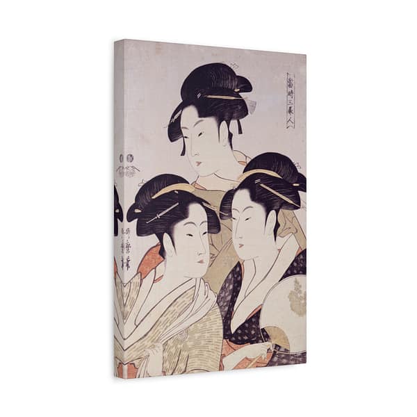 12532034949750545107_2048.jpeg Three Beauties of the Present Day - Kitagawa Utamaro (c. 1792-93) - Japanese Woodblock Canvas Print