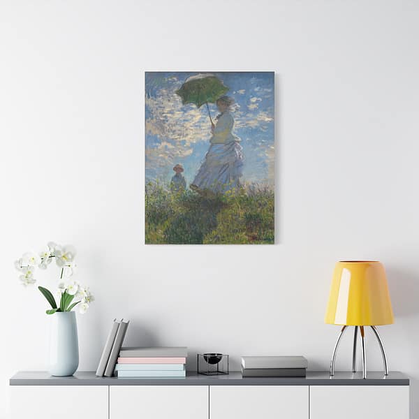 13009081294023195777_2048-1.jpeg Woman with a Parasol (Madame Monet & Her Son) – Claude Monet (1875) – Impressionist Canvas Print