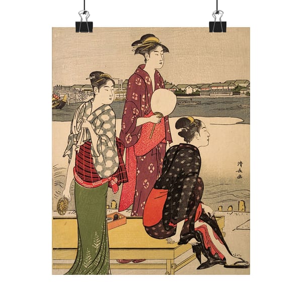 1317488742418990169_2048.jpeg Evening on the Banks of the Sumida River - Torii Kiyonaga (c. 1784-85) - Japanese Woodblock Poster Print
