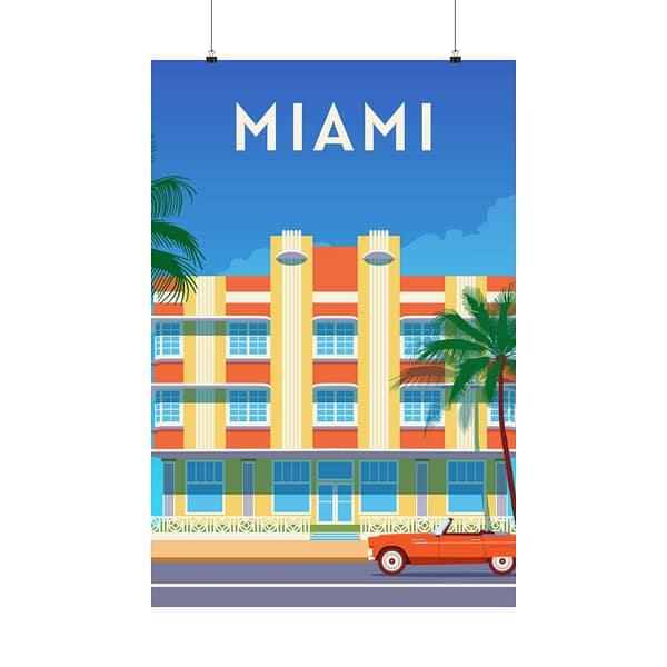 13205565268143567971_2048-1.jpeg Miami, Florida - LUNE Original - Vintage Art Deco Style Travel Poster Print