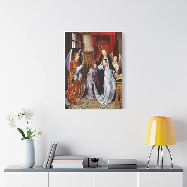 13252451585251857022_2048-1.jpeg The Annunciation – Hans Memling (c. 1480s) – Renaissance Canvas Print