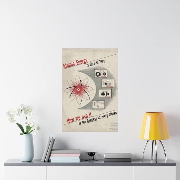 1341462128790581611_2048-1.jpeg Atomic Energy Is Here to Stay – U.S. Government (c. 1950s) – Atomic Age Poster Print