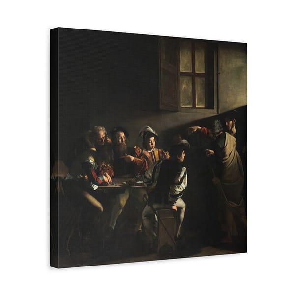 13629263461391067450_2048-1.jpeg The Calling of Saint Matthew – Caravaggio (c. 1599-1600) – Renaissance Canvas Print