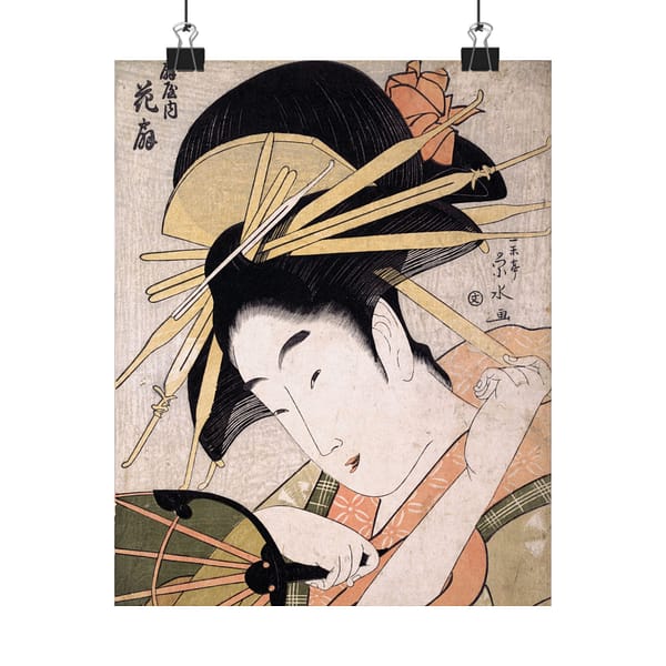 14258752188257712299_2048-1.jpeg The Courtesan Hanaogi of the Ogiya – Ichirakutei Eisui (c. 1798) – Japanese Woodblock Poster Print