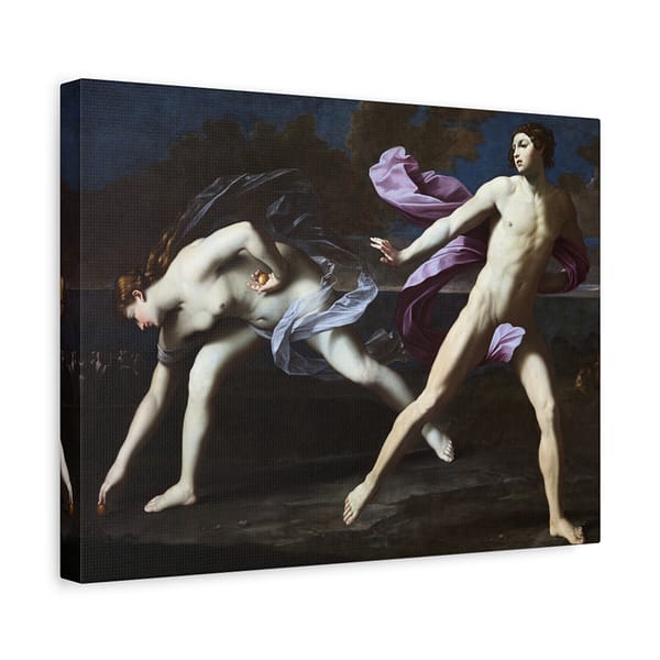 14556085041210198223_2048-2.jpeg Atalanta and Hippomenes – Guido Reni (c. 1620-25) – Classical Canvas Print