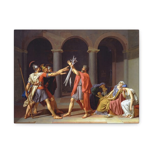 14859564944537473586_2048-1.jpeg Oath of the Horatii – Jacques-Louis David (1784) – Classical Canvas Print
