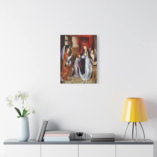 14875685373463215784_2048-1.jpeg The Annunciation – Hans Memling (c. 1480s) – Renaissance Canvas Print