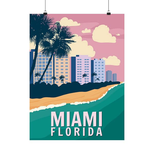 15120370776155243875_2048-2.jpeg Miami, Florida - LUNE Original - Vintage Style Travel Poster Print