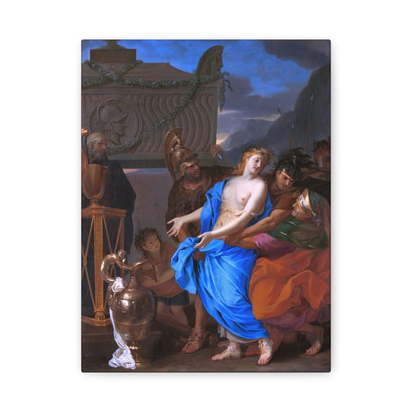 15230775014735069203_2048-1.jpeg The Sacrifice of Polyxena – Charles Le Brun (1647) – Classical Canvas Print