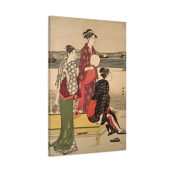 15412029829662926923_2048.jpeg Evening on the Banks of the Sumida River - Torii Kiyonaga (c. 1784-85) - Japanese Woodblock Canvas Print
