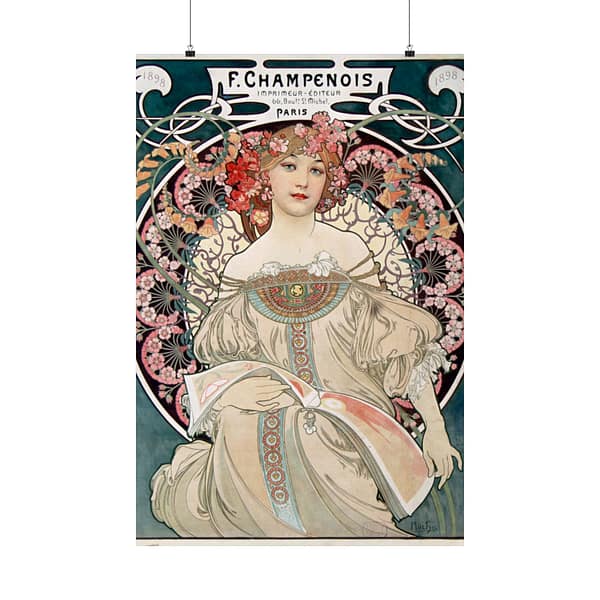 15477865379549717378_2048-1.jpeg Rêveur, F. Champenois, Imprimeur-Éditeur – Alphonse Mucha (1897) – Art Nouveau Poster Print