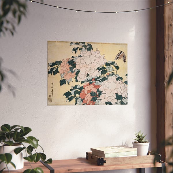 16084284242661825960_2048-1.jpeg Peonies and Butterfly – Katsushika Hokusai (c. 1833-34) – Japanese Woodblock Poster Print