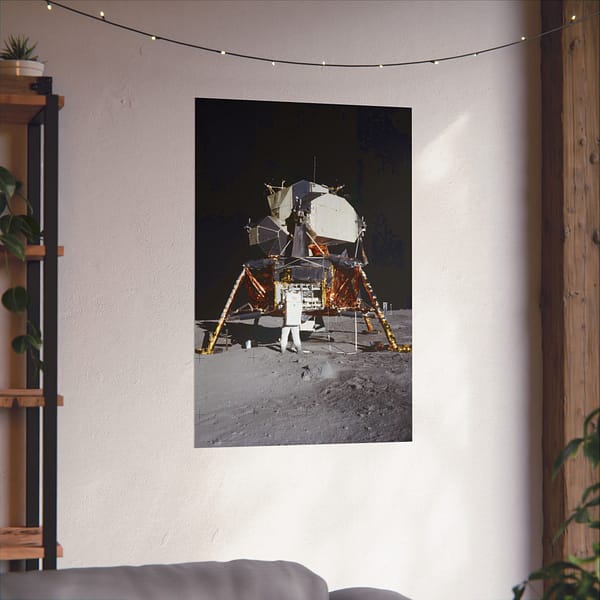 16195197369732711973_2048-1.jpeg Apollo 11 Lunar Lander, Buzz Aldrin on the Moon – NASA Photograph (1969) – Space Age Poster Print