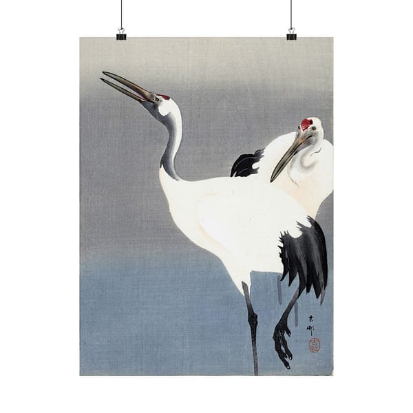 17614202683267124118_2048-1.jpeg Two Cranes – Ohara Koson (c. 1910) – Japanese Woodblock Poster Print