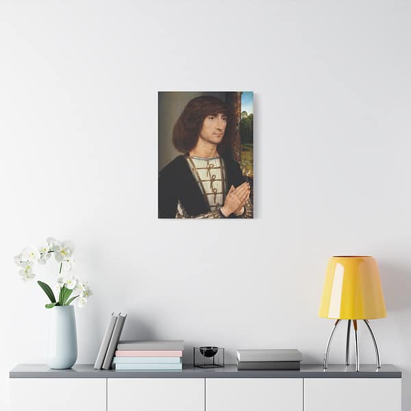 17617992247452788421_2048-1.jpeg Portrait of a Young Man at Prayer – Hans Memling (c. 1485-1490) – Renaissance Canvas Print