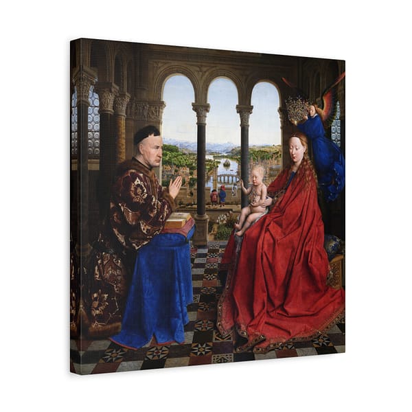 18182957011630045333_2048-1.jpeg Madonna of Chancellor Rolin – Jan van Eyck (c. 1435) – Renaissance Canvas Print