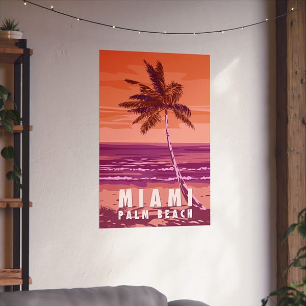 1913514463463182393_2048-1.jpeg Miami, Florida - LUNE Original - Vintage Style Travel Poster Print