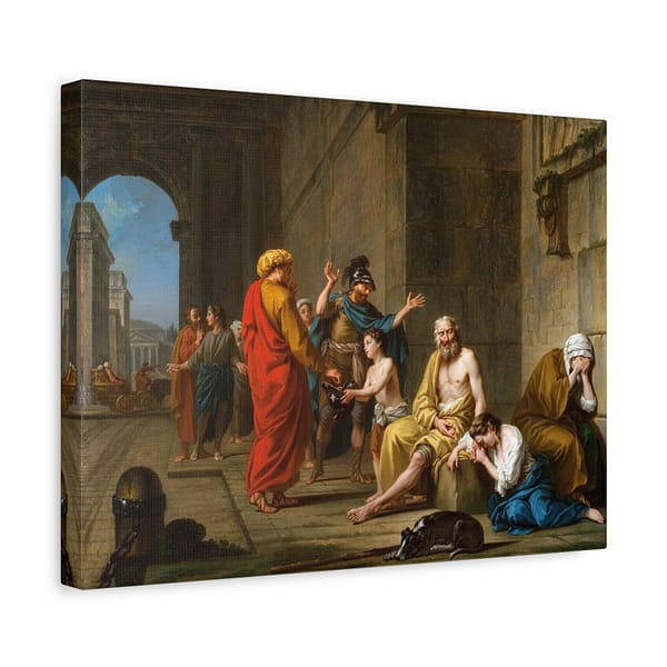 1950661816533577794_2048-1.jpeg Belisarius Begging for Alms – Nicolas-René Jollain (1767) – Classical Canvas Print