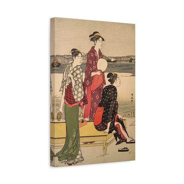 2734884553876381814_2048.jpeg Evening on the Banks of the Sumida River - Torii Kiyonaga (c. 1784-85) - Japanese Woodblock Canvas Print