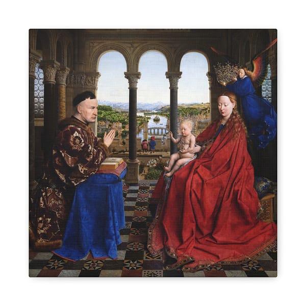3421318344773968781_2048-1.jpeg Madonna of Chancellor Rolin – Jan van Eyck (c. 1435) – Renaissance Canvas Print